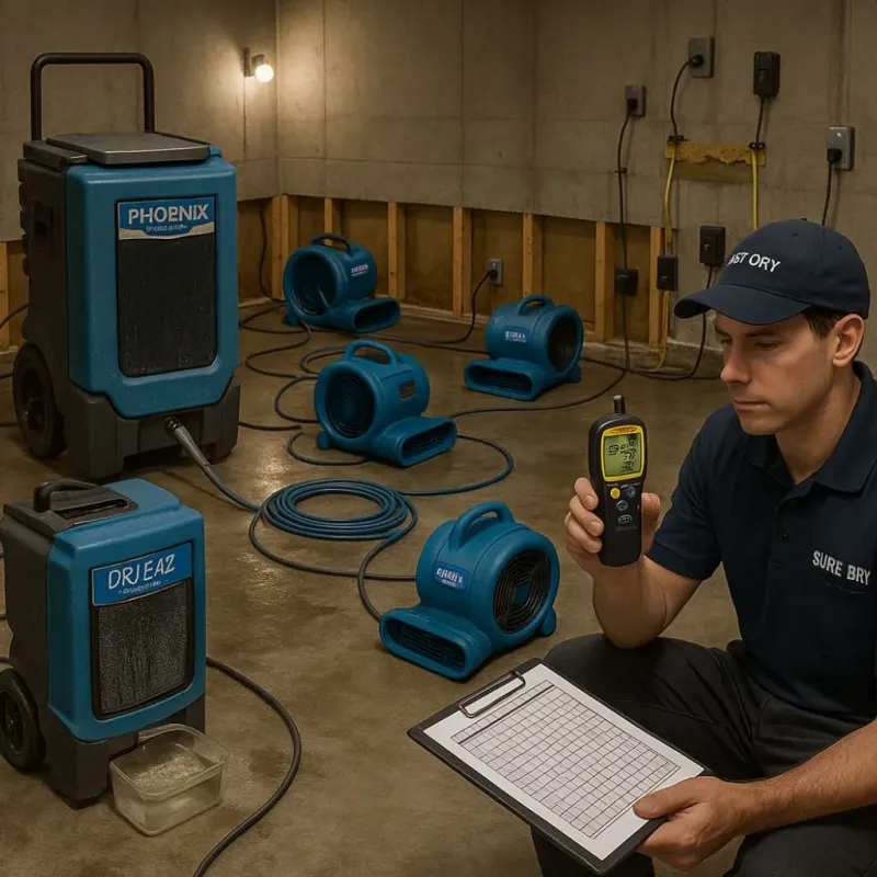 Structural Drying and Dehumidification process in Hernando Beach, FL